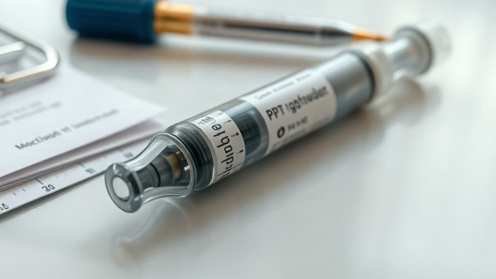 GLP-1 injectiepen voor obesitasbehandeling naast medische documenten over terugbetaling Mounjaro